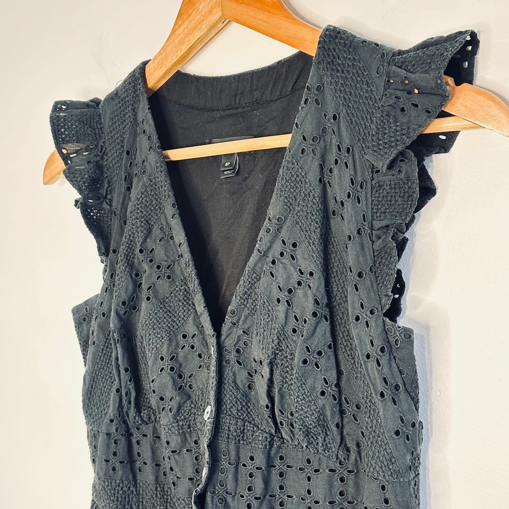 J. Crew Black Eyelet Midi Dress - Picture 4 of 16